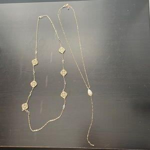 Bundle of 2 long gold necklaces